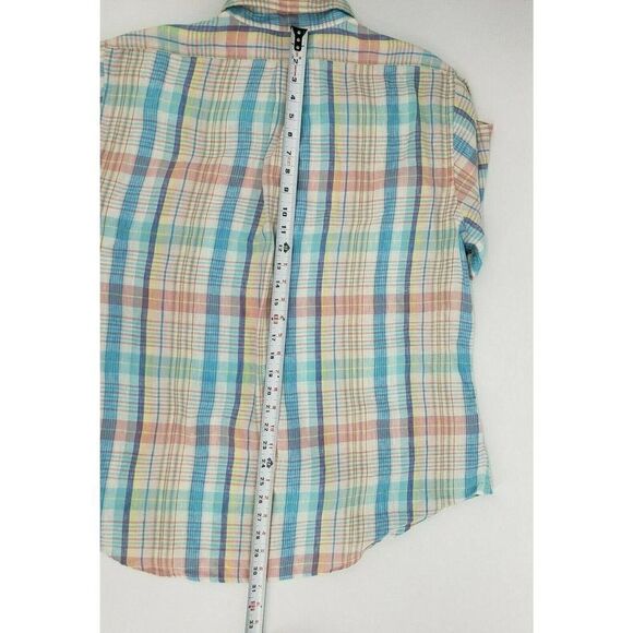 Brooks Brothers Irish Linen Button Up Shirt Mens XL Blue Pink Beach Wedding Vtg - Picture 12 of 12